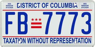 DC license plate FB7773