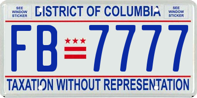 DC license plate FB7777