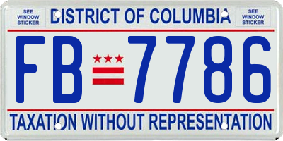 DC license plate FB7786