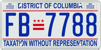 DC license plate FB7788