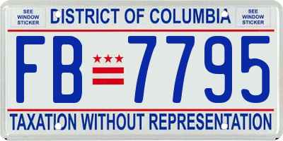 DC license plate FB7795