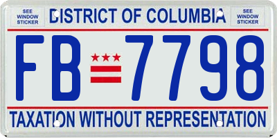 DC license plate FB7798