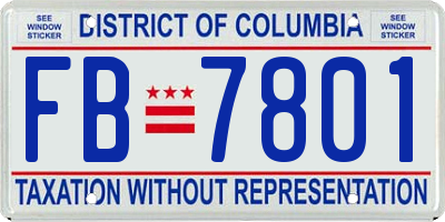 DC license plate FB7801