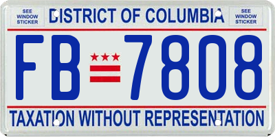 DC license plate FB7808