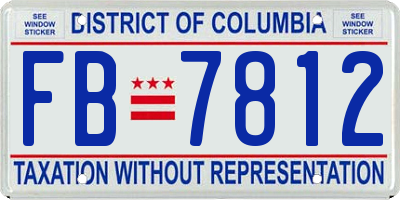 DC license plate FB7812