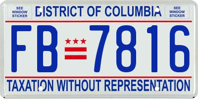 DC license plate FB7816