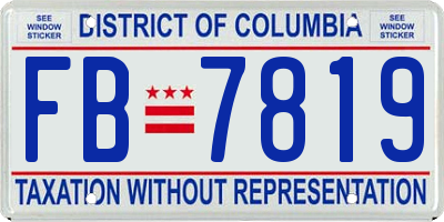 DC license plate FB7819