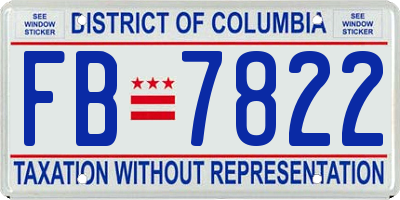 DC license plate FB7822