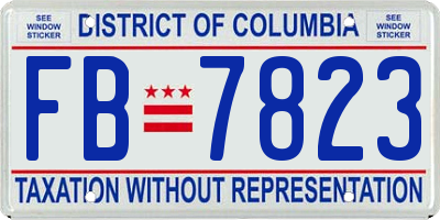 DC license plate FB7823