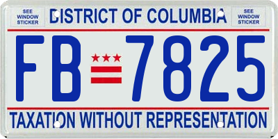 DC license plate FB7825