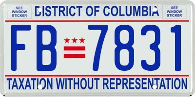 DC license plate FB7831