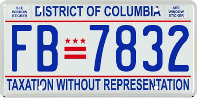 DC license plate FB7832