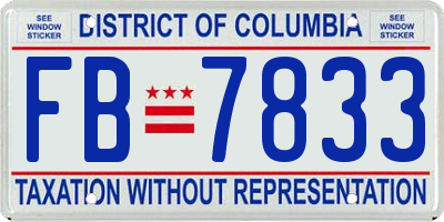 DC license plate FB7833