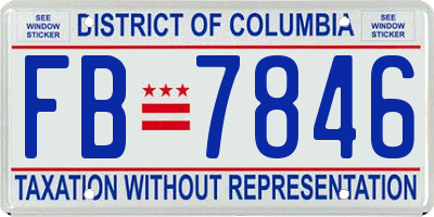 DC license plate FB7846