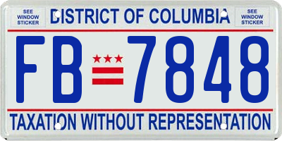 DC license plate FB7848