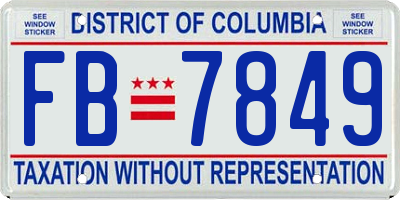 DC license plate FB7849