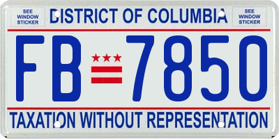 DC license plate FB7850