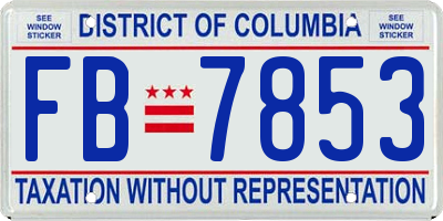 DC license plate FB7853