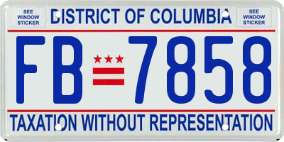 DC license plate FB7858