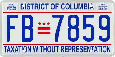 DC license plate FB7859