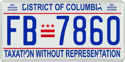 DC license plate FB7860