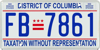 DC license plate FB7861