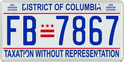 DC license plate FB7867