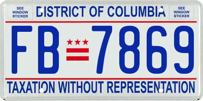 DC license plate FB7869