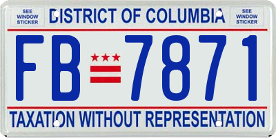 DC license plate FB7871