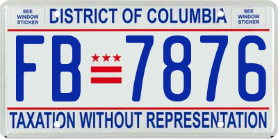 DC license plate FB7876