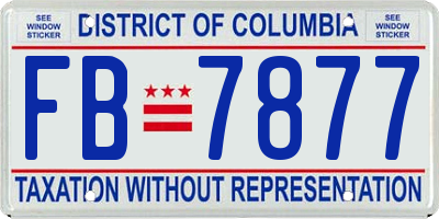 DC license plate FB7877