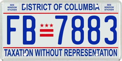 DC license plate FB7883