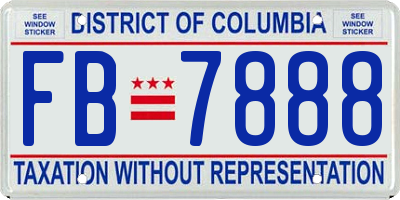 DC license plate FB7888