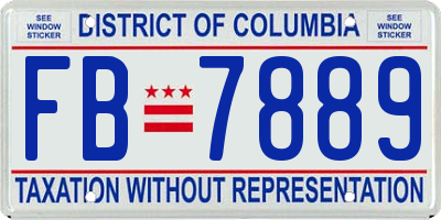 DC license plate FB7889