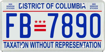 DC license plate FB7890