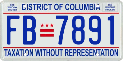 DC license plate FB7891