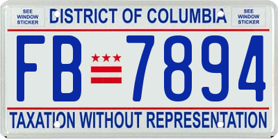 DC license plate FB7894