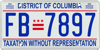 DC license plate FB7897