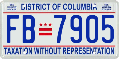 DC license plate FB7905