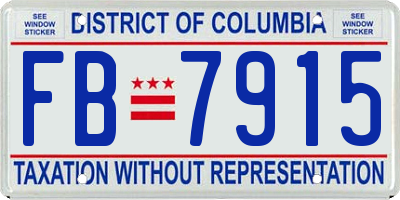 DC license plate FB7915