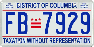 DC license plate FB7929