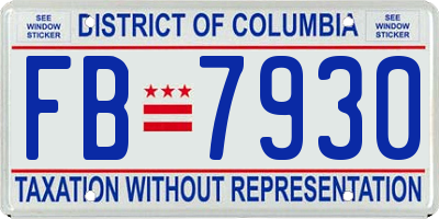 DC license plate FB7930