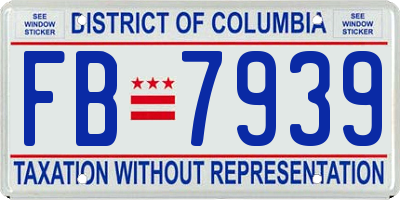 DC license plate FB7939