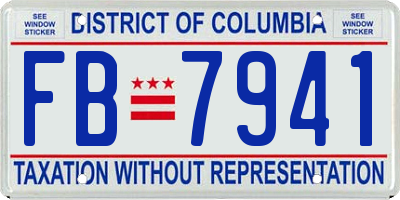 DC license plate FB7941