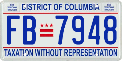 DC license plate FB7948