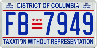 DC license plate FB7949