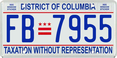 DC license plate FB7955