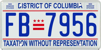 DC license plate FB7956