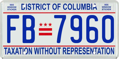 DC license plate FB7960