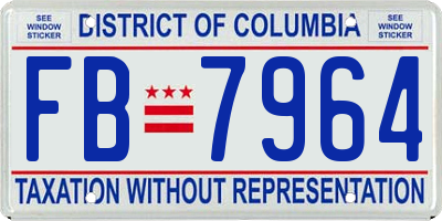 DC license plate FB7964